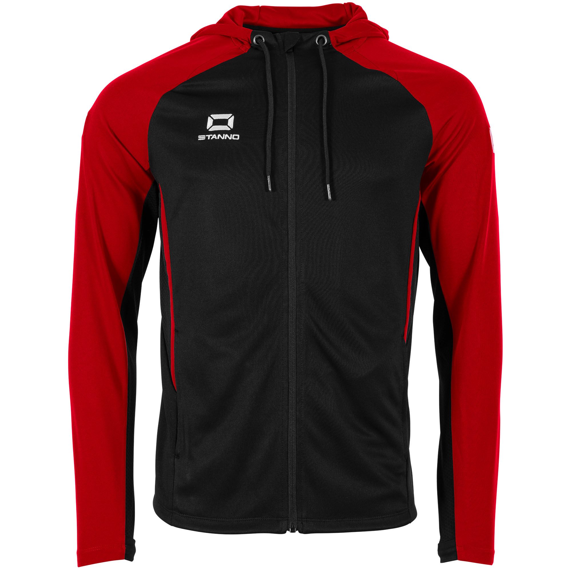 Stanno Stadio Hooded Full Zip Top Black/Red